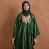 green silk kashmiri feran for female