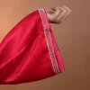 pink velvet feran with zari embriodery