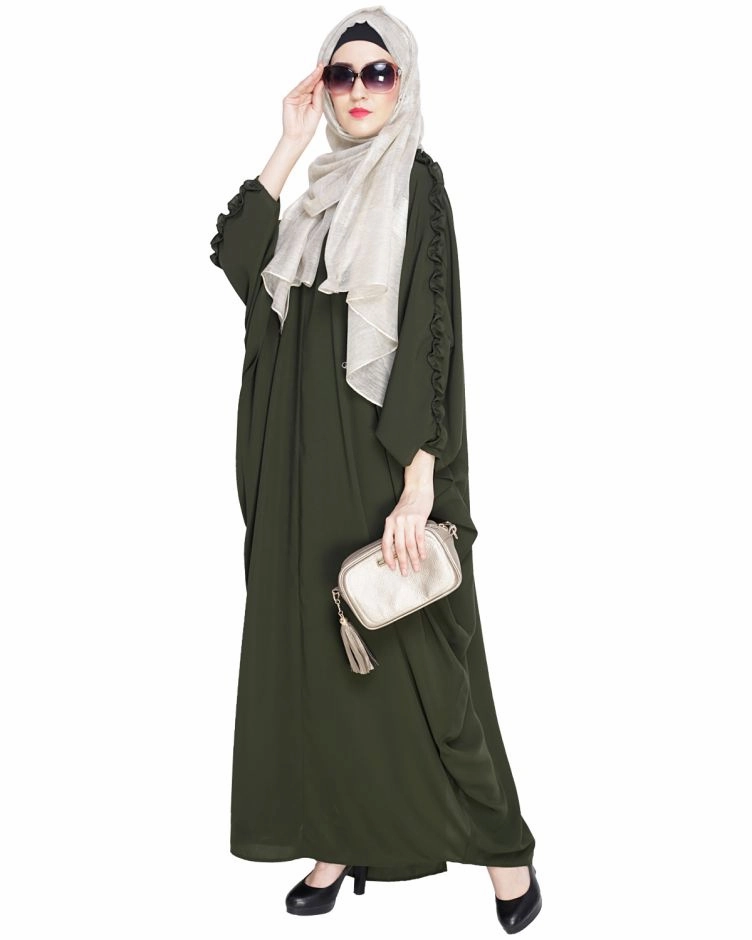 olive green kaftan dress for girls