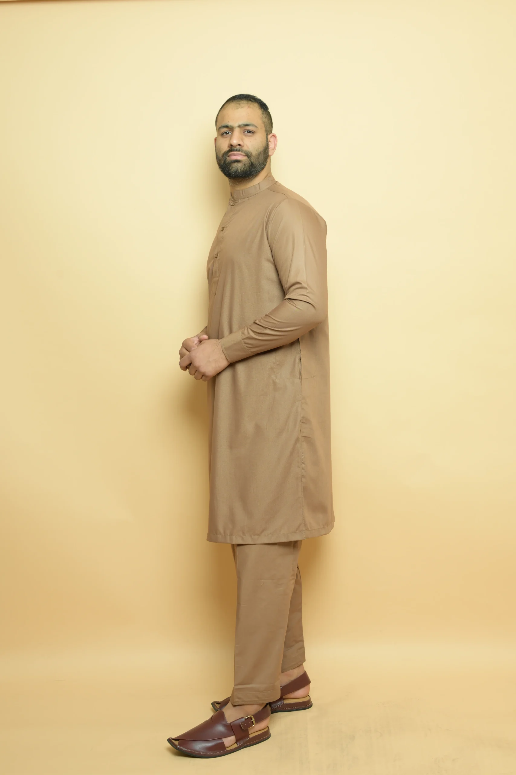 creme kameez shalwar by baraqah fashion for males