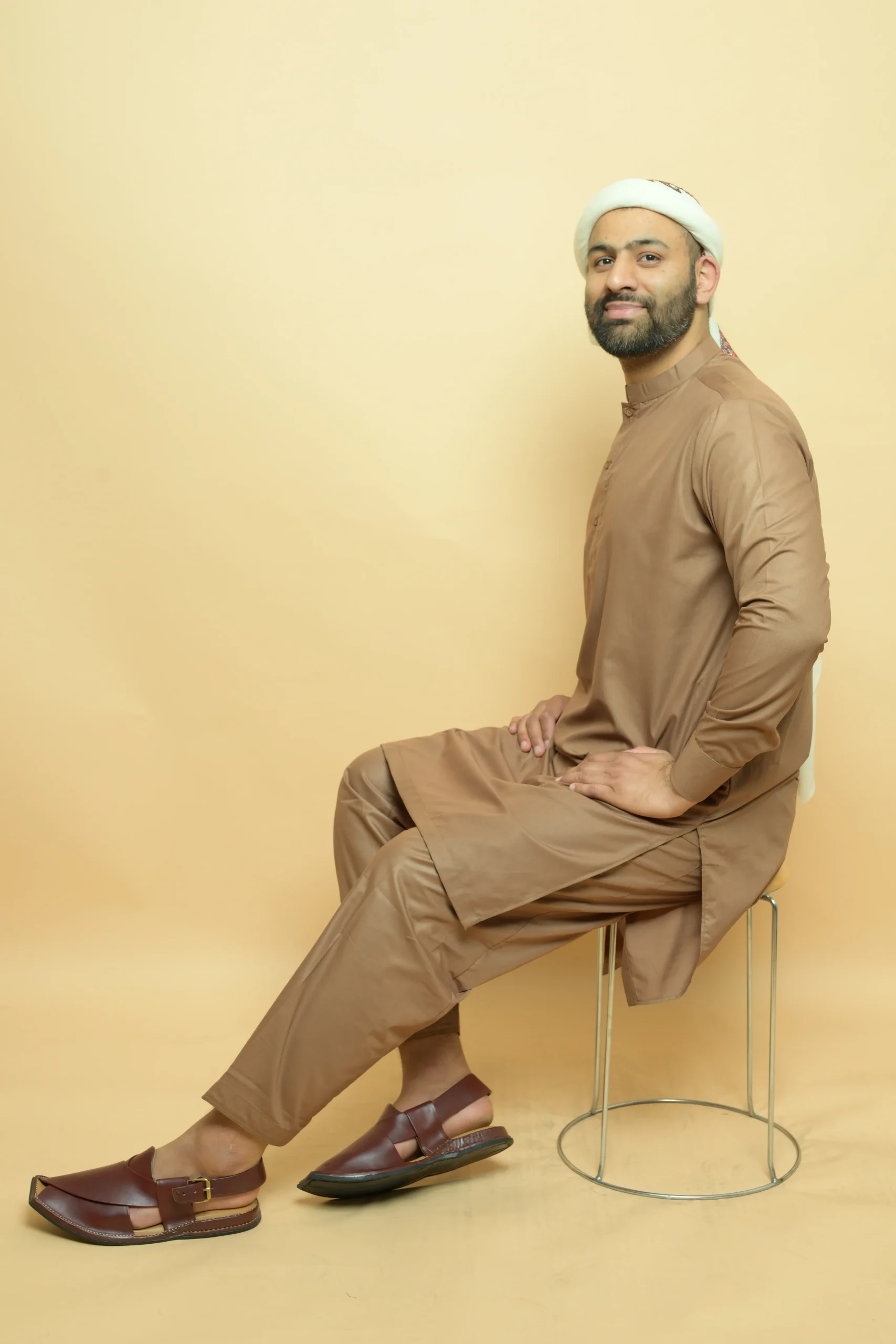 creme kameez shalwar by baraqah fashion for men