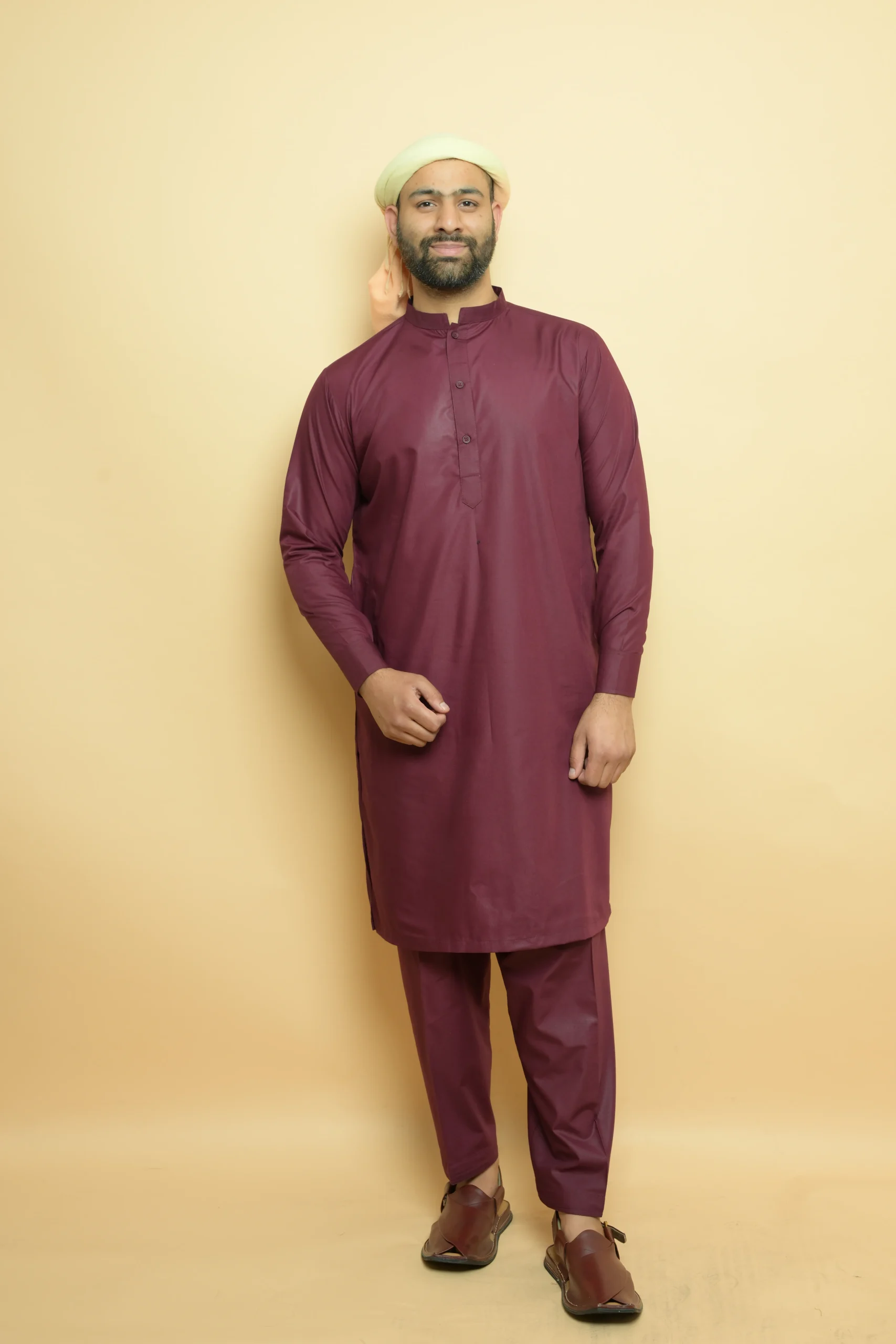 maroon kameez shalwar by baraqah kashmir