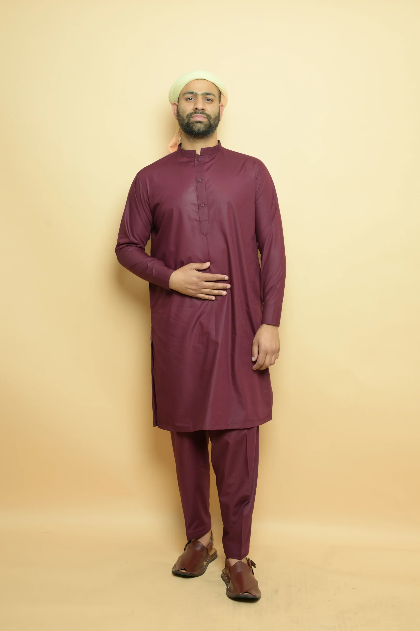 maroon kameez shalwar by baraqah