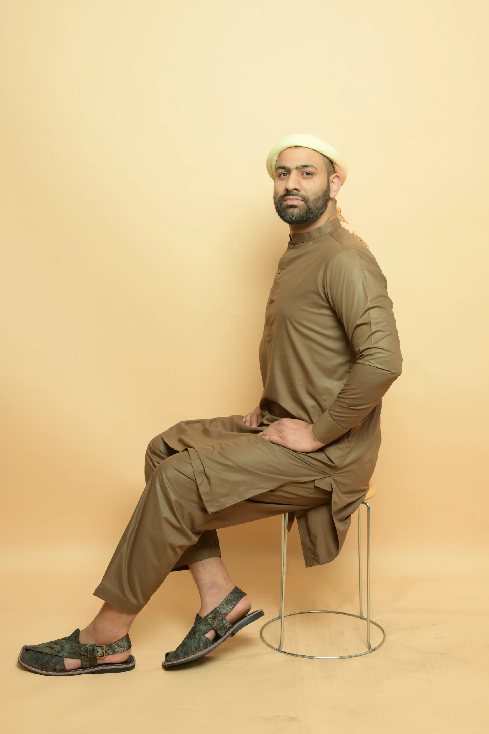 brown kameez shalwar by baraqah fashion for males