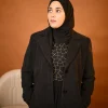 black elegant long coat for ladies