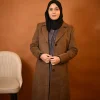 dark brown fleece over coat for females 