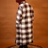 maroon check  pheran for girls