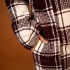 maroon check  pheran for females