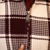 maroon check  pheran for ladies