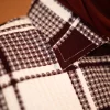 maroon check  pheran for females