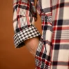 girls red checkered pheran