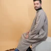tea pink fleece pheran for men with inner lining for men