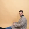 tea pink fleece pheran for men with inner lining