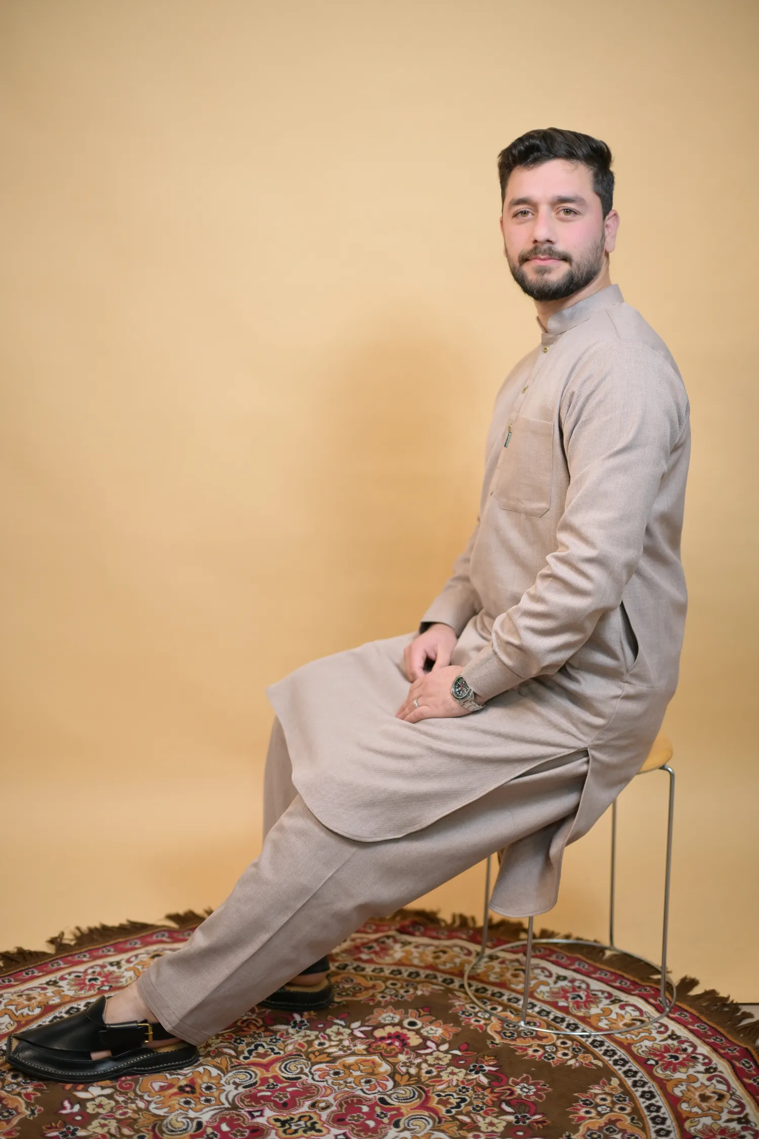 tea pink winter kurta pajama