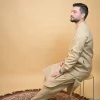 beige winter kurta