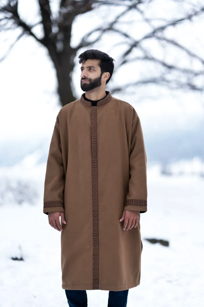 brown embroidered  for men 
