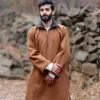 mustard long coat with closed front