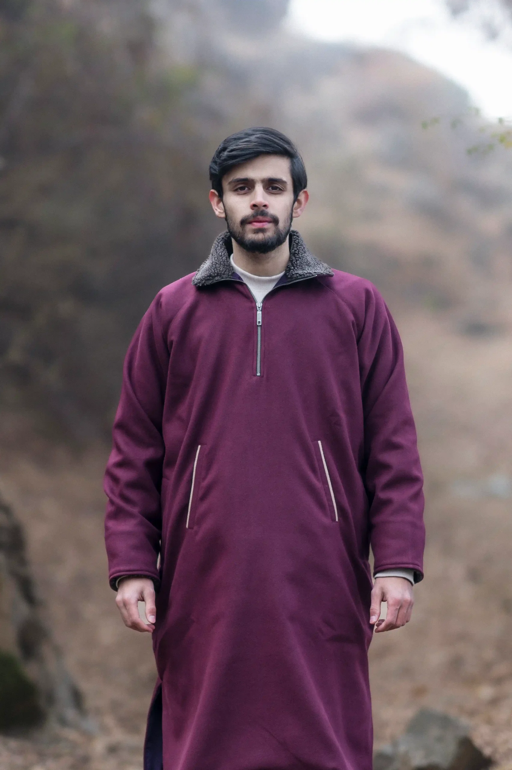 maroon overcoat for gents