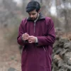 maroon overcoat