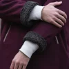 maroon overcoat with fur & closed front
