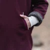 maroon overcoat with fur