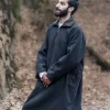 black overcoat with fur