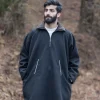 black overcoat for boys with closed front