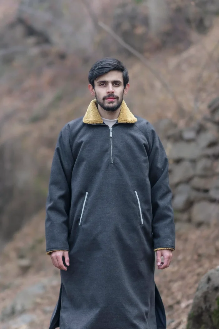 front closed overcoat for men