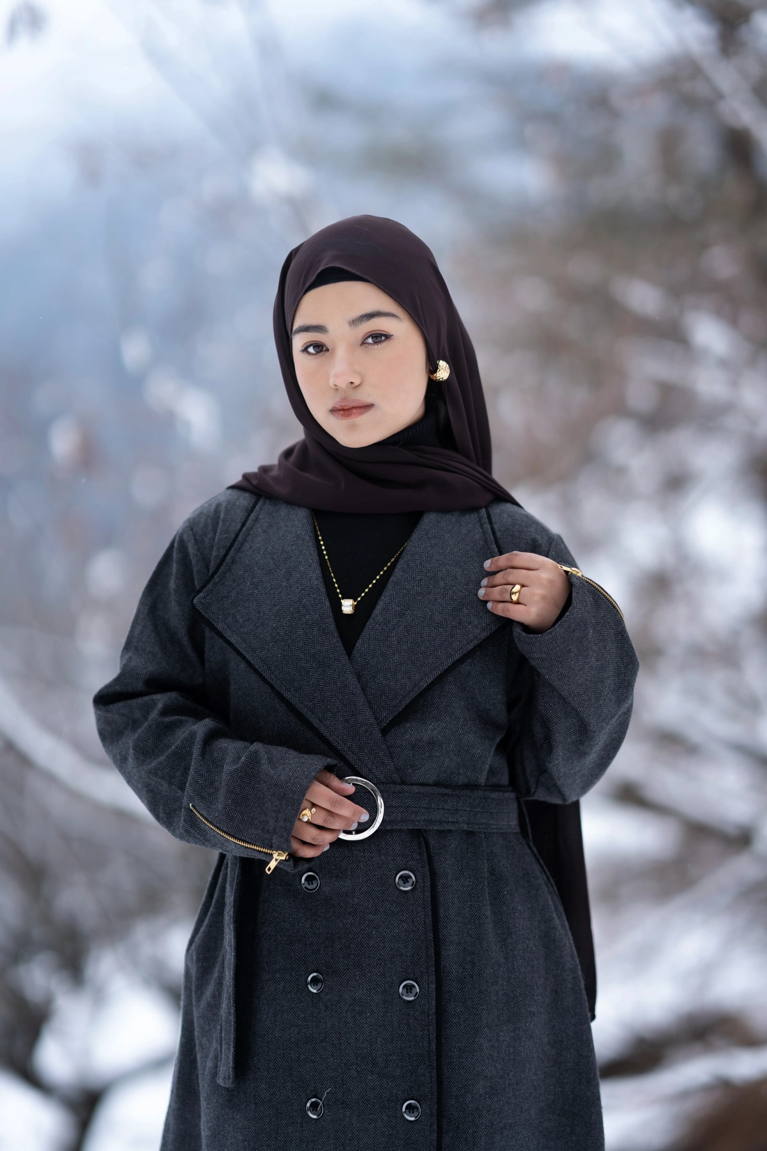 warm coat style winter abaya for ladies