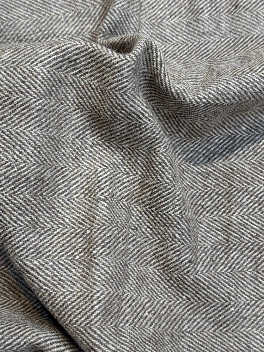 grey merino wool tweed fabric