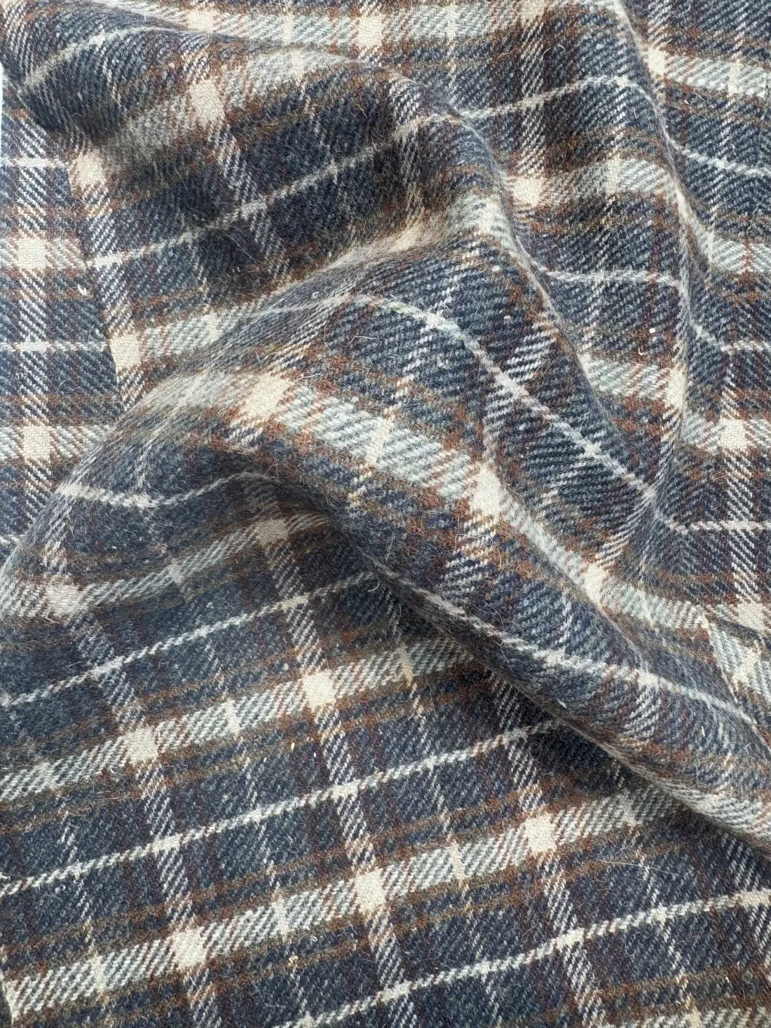 checkered merino harris tweed