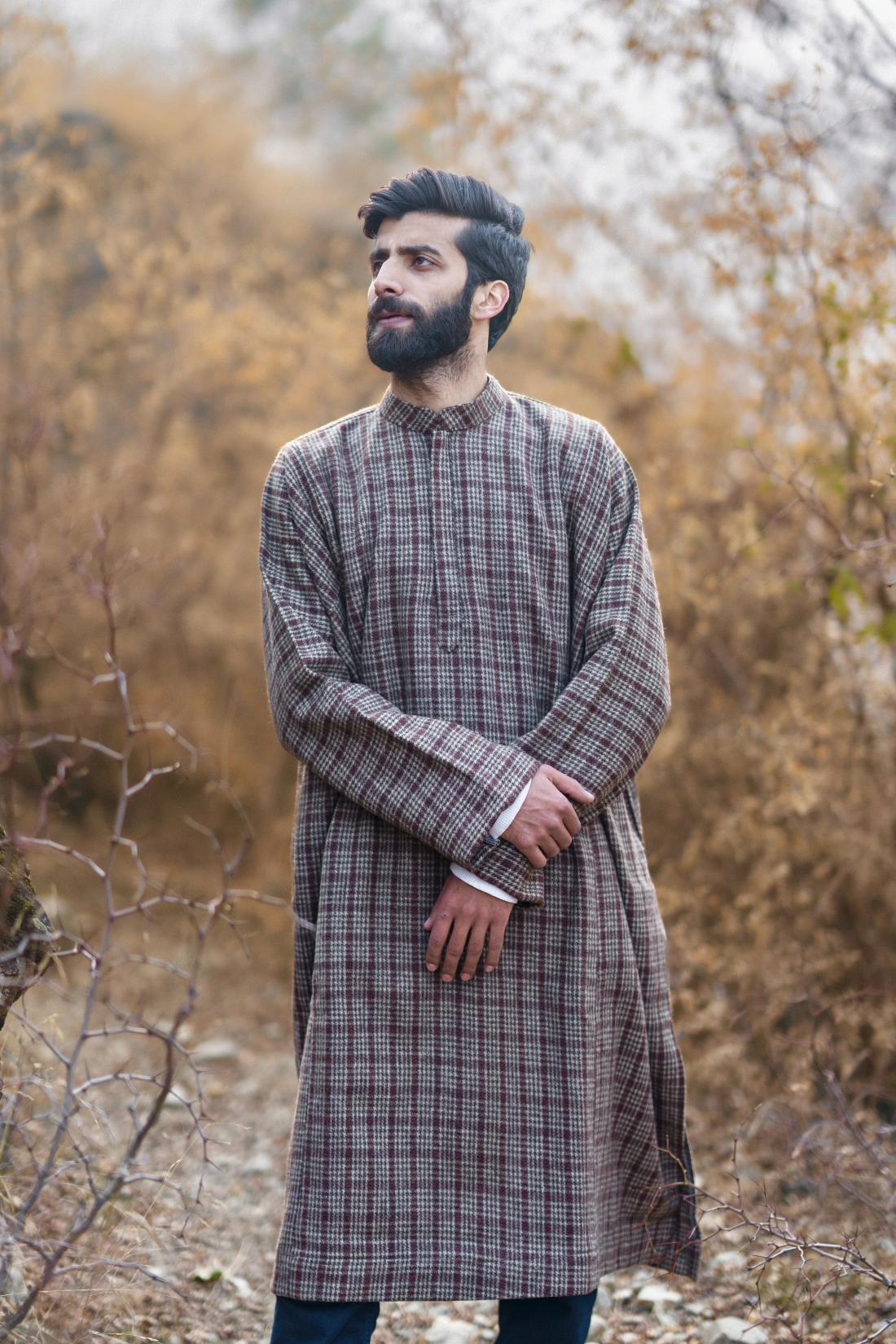 checkered pattu pheran for gents