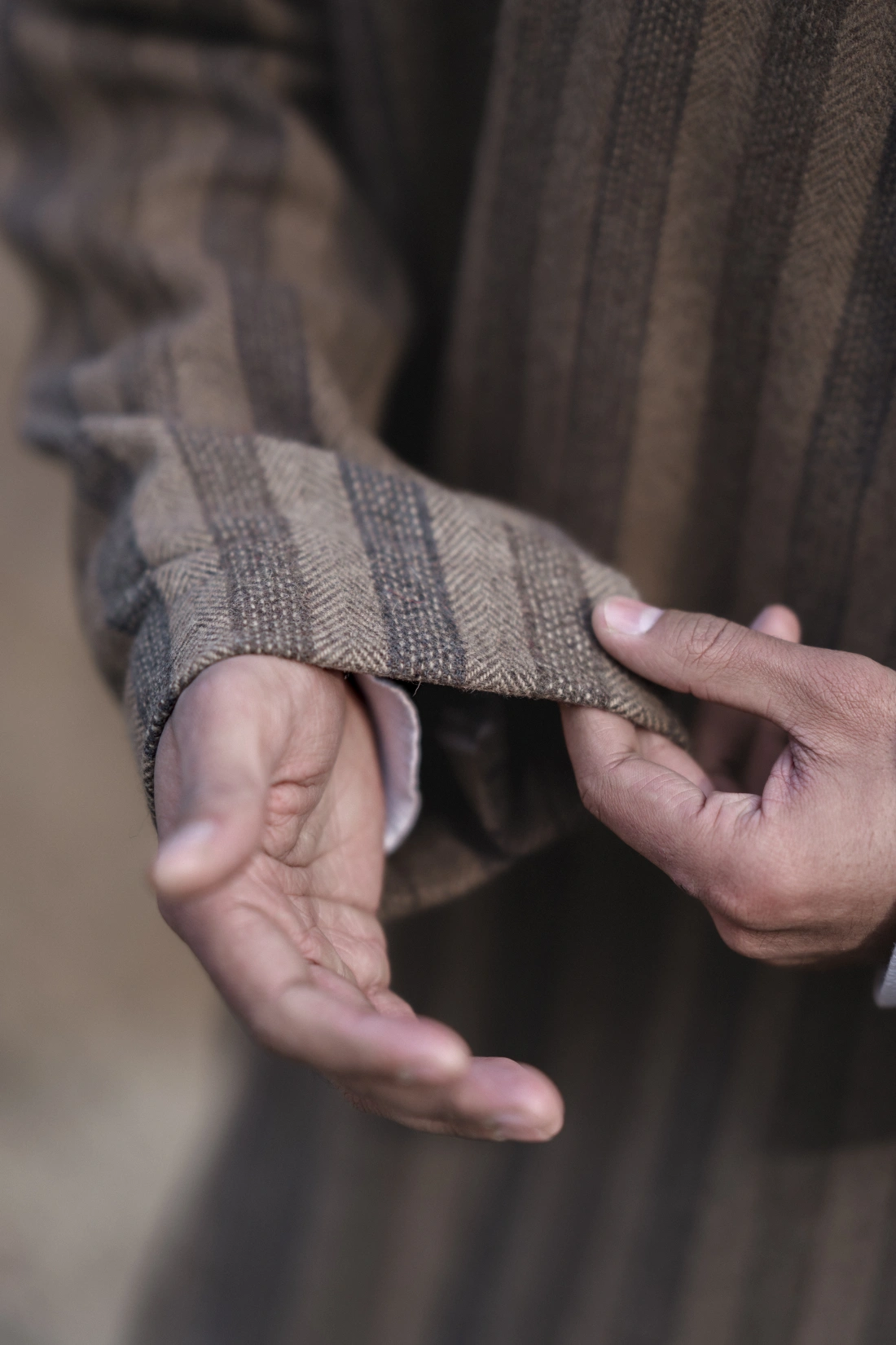woolen herringbone pheran for men