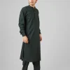 simple bottle green kameez shalwar