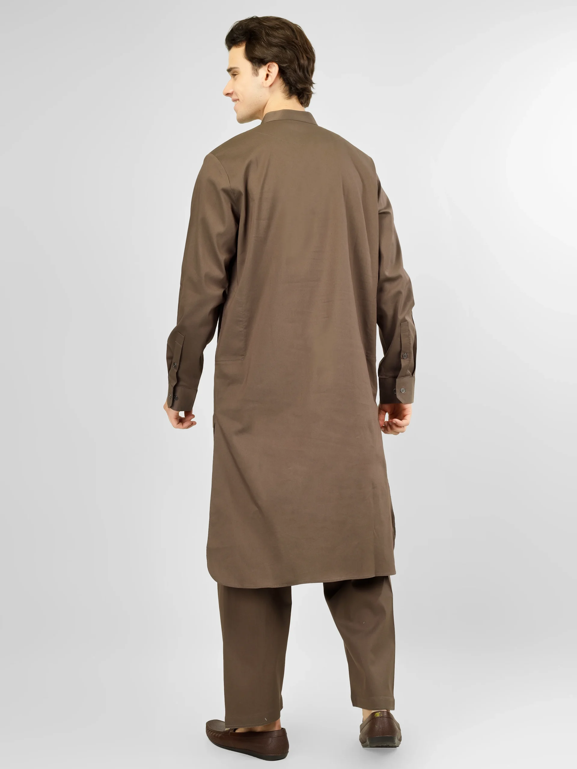 brown stretch kameez shalwar