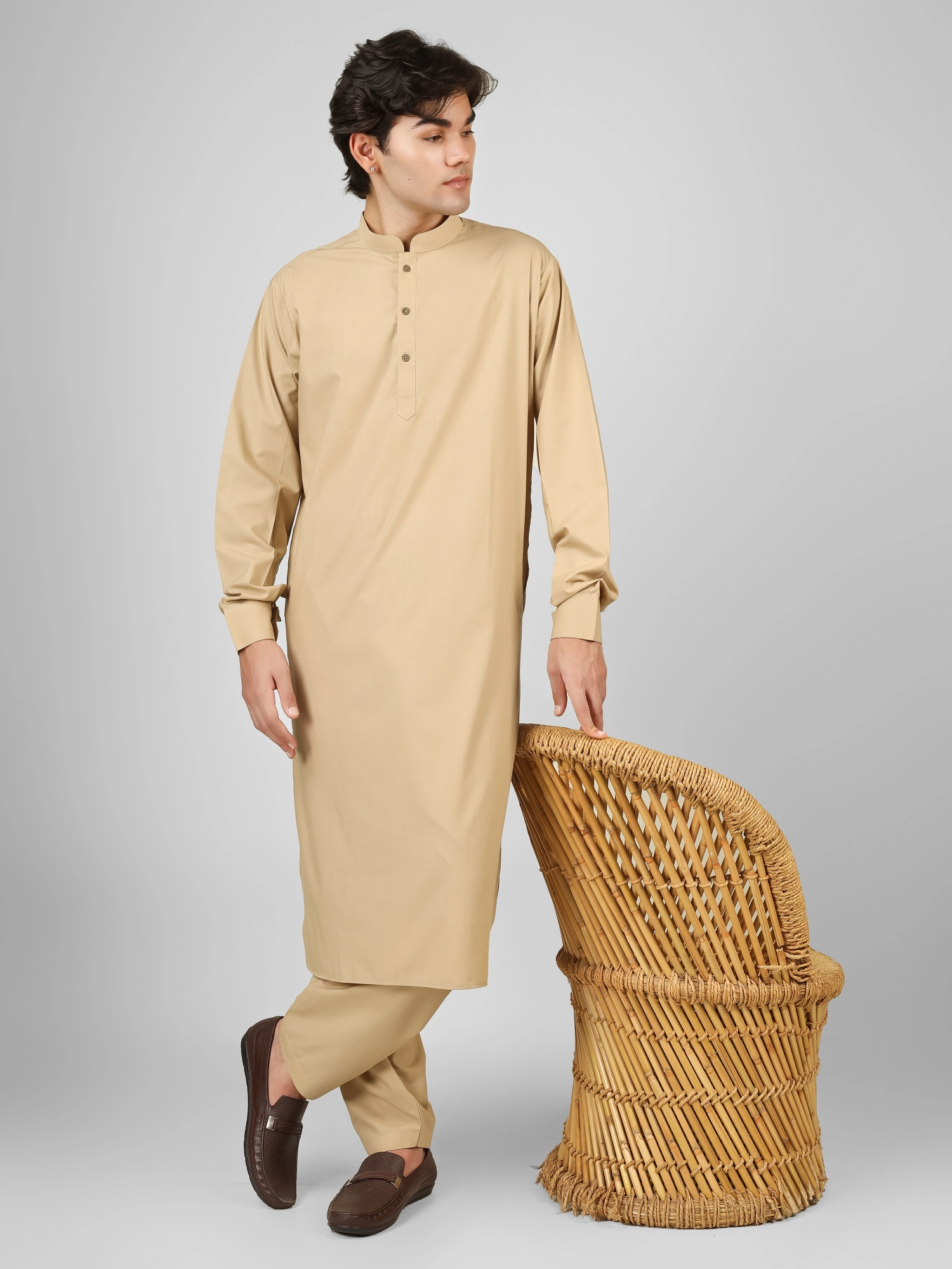 cream kameez shalwar for man