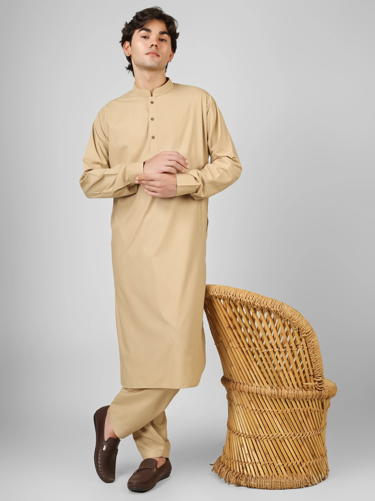 cream kameez shalwar for men