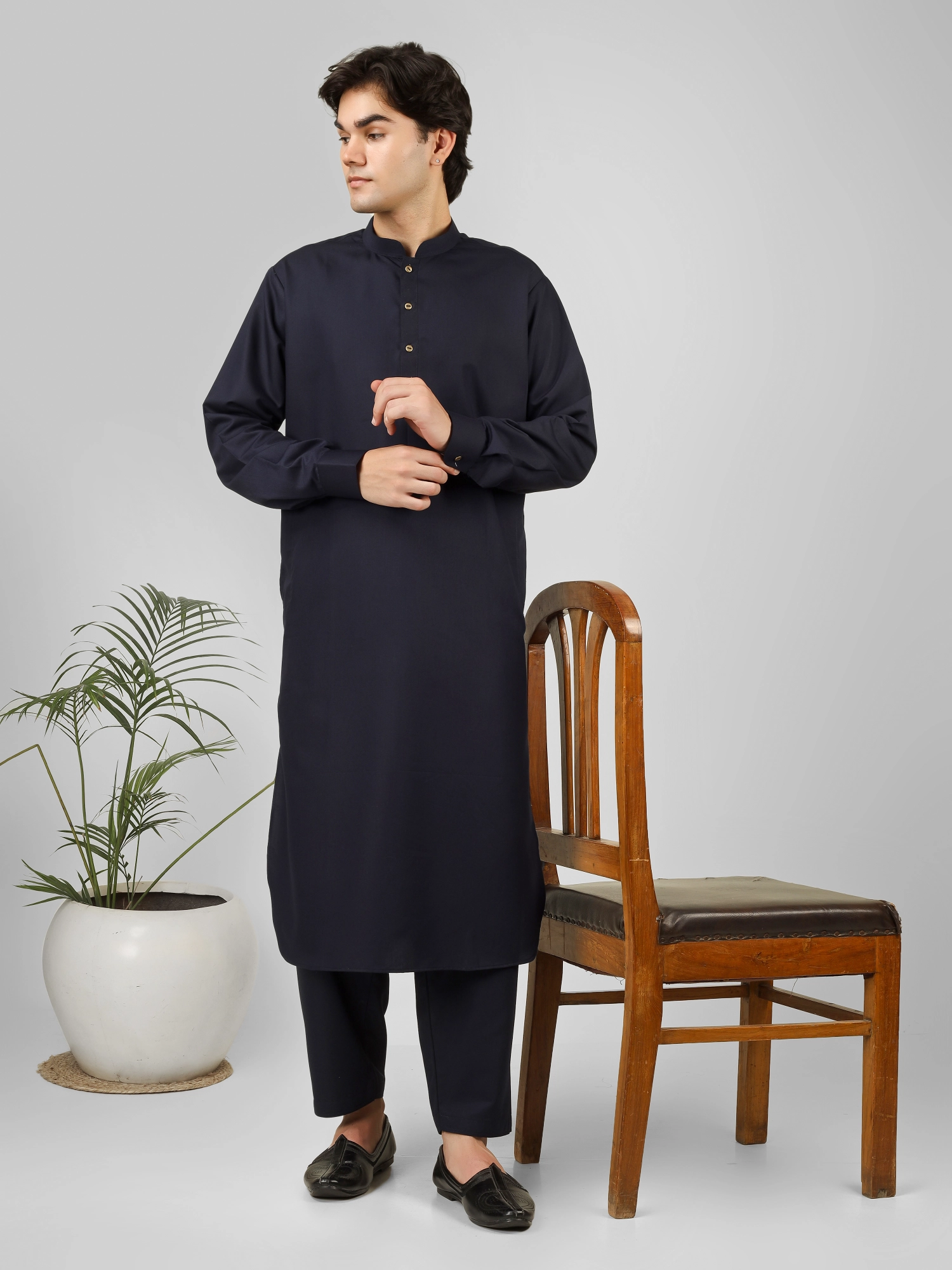 navy blue kameez shalwar for men