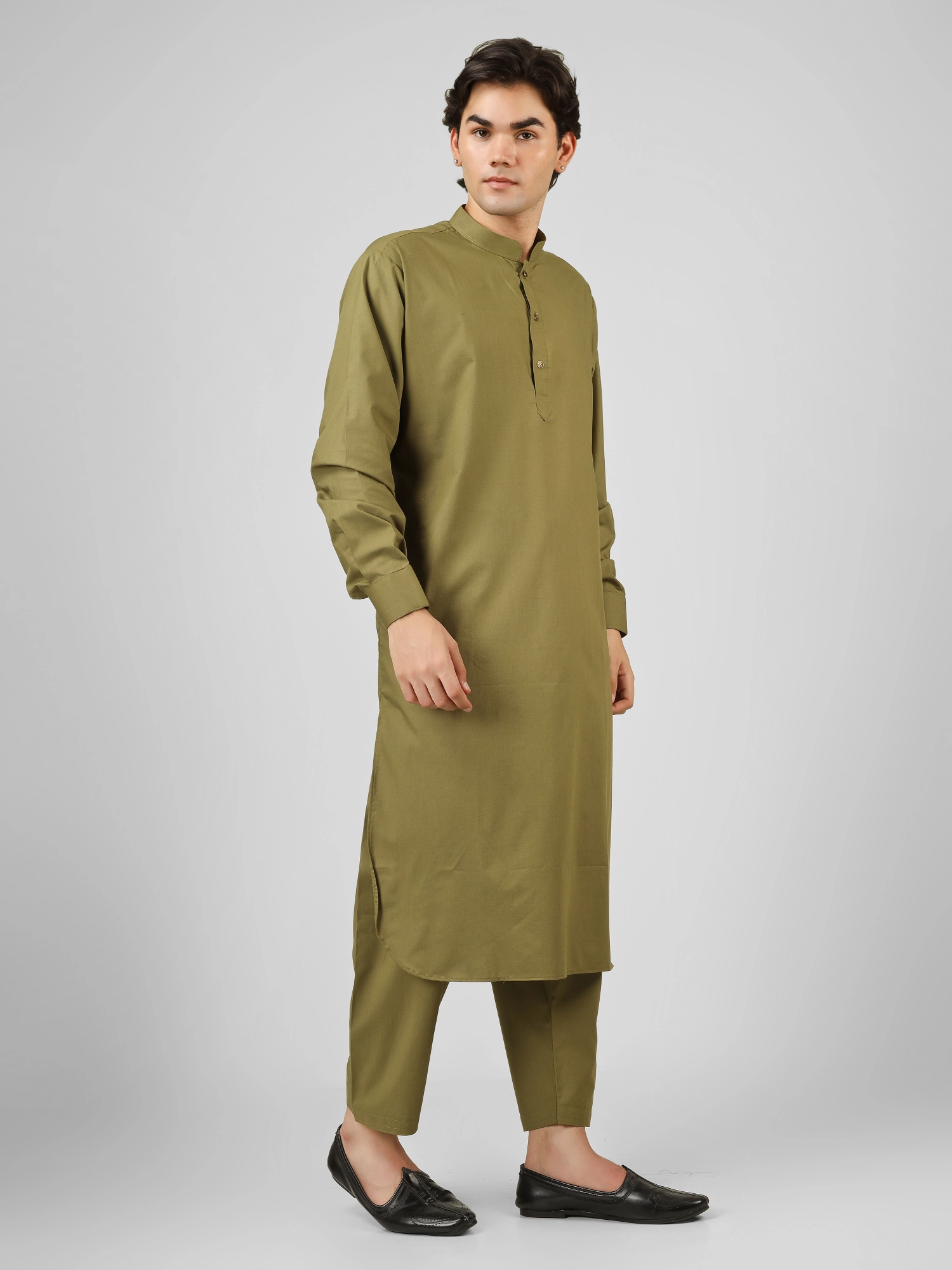 simple green kameez shalwar with premium fabric