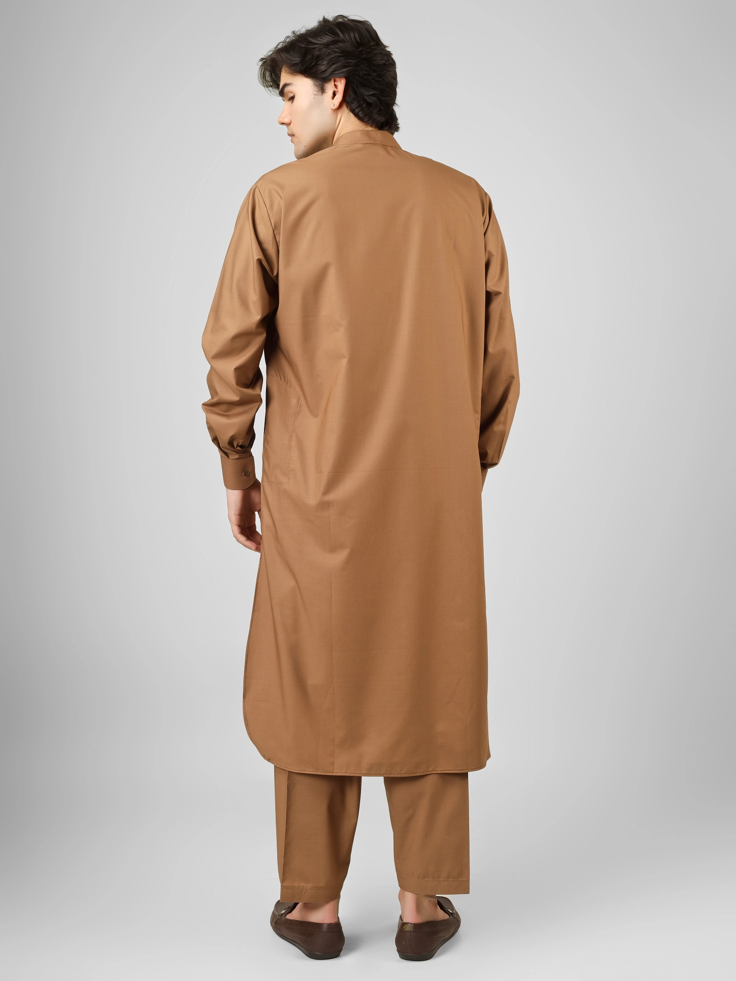 brown kameez shalwar for men