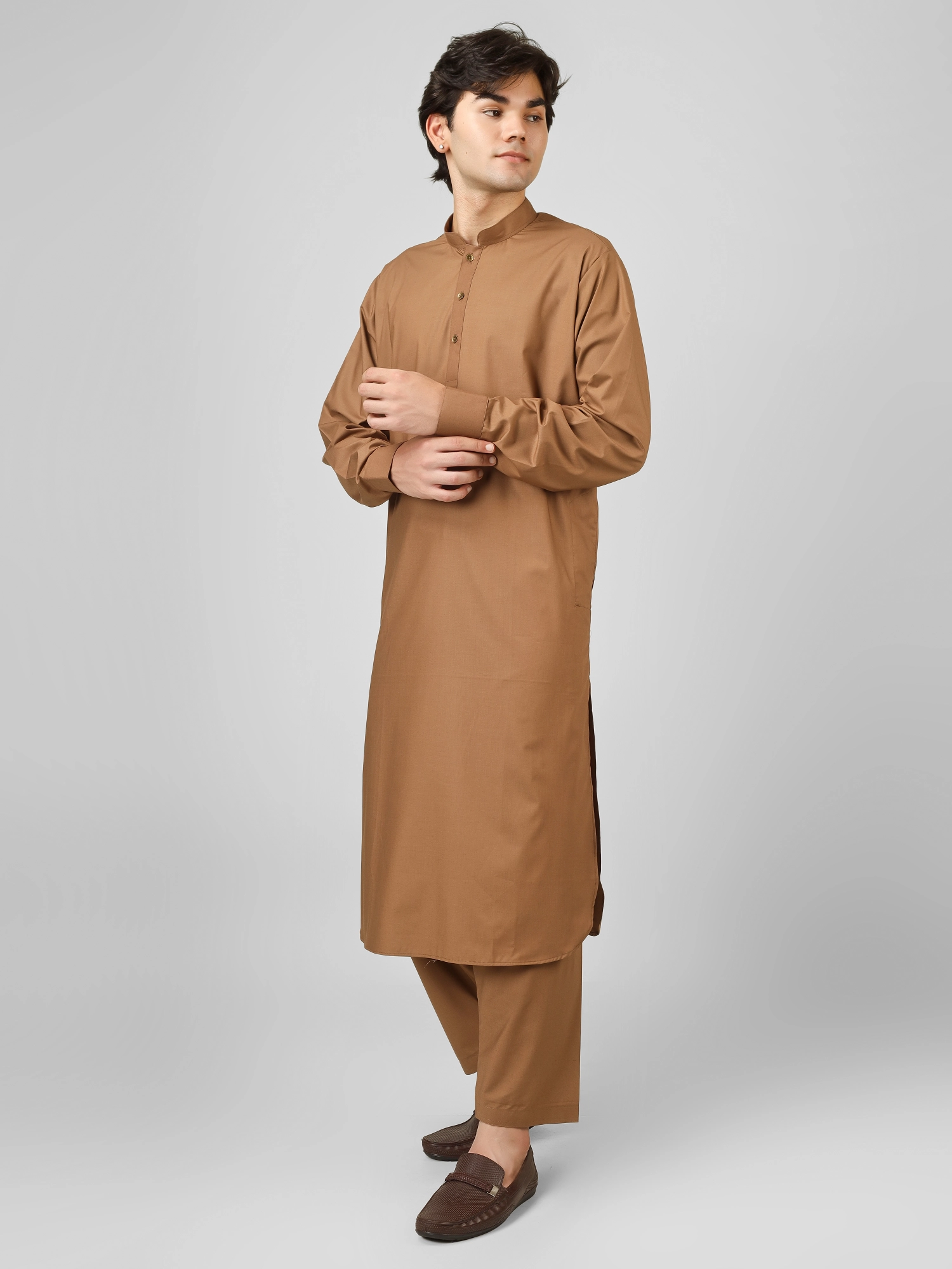 brown kameez shalwar for adults