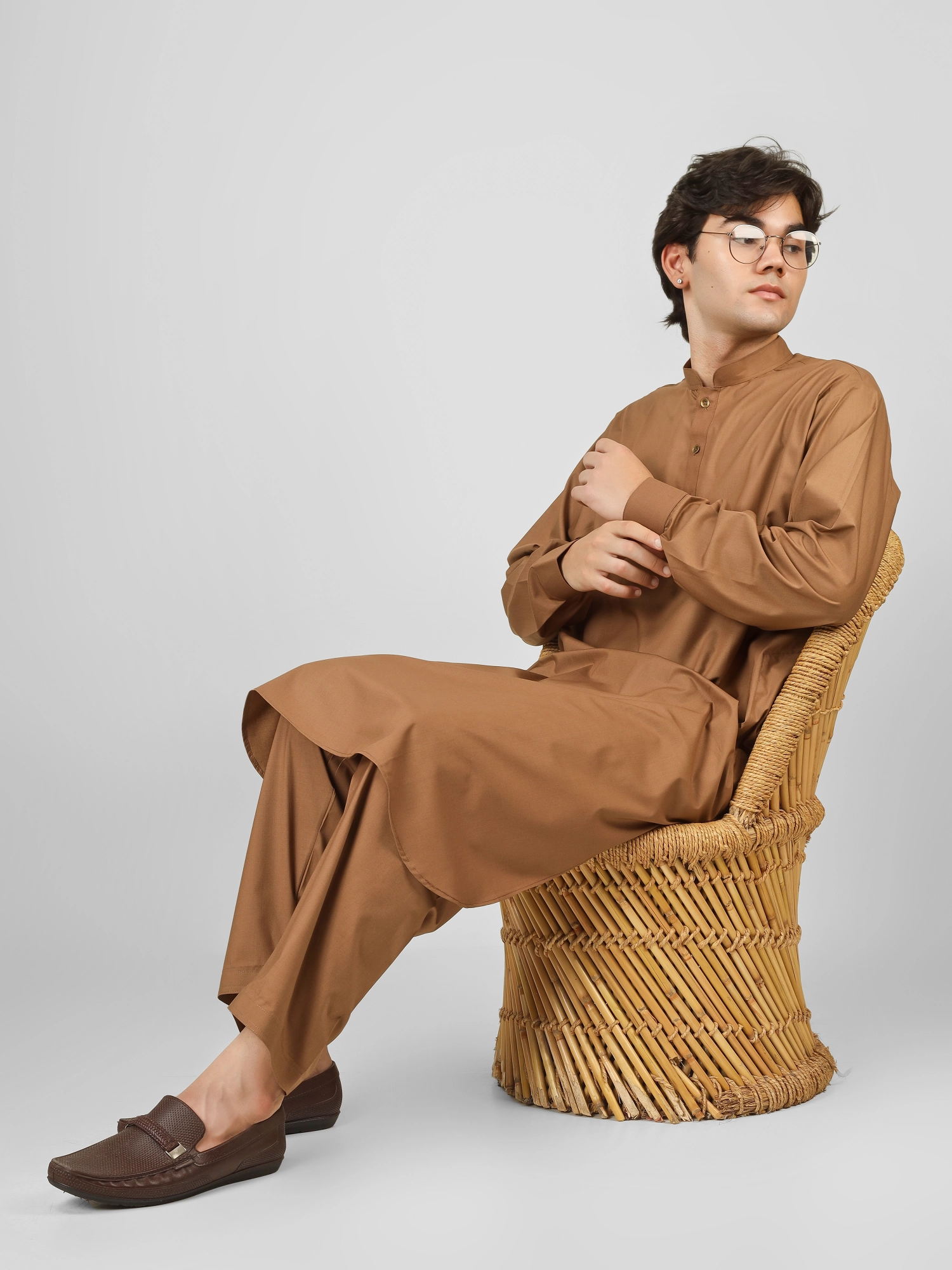 brown kameez shalwar