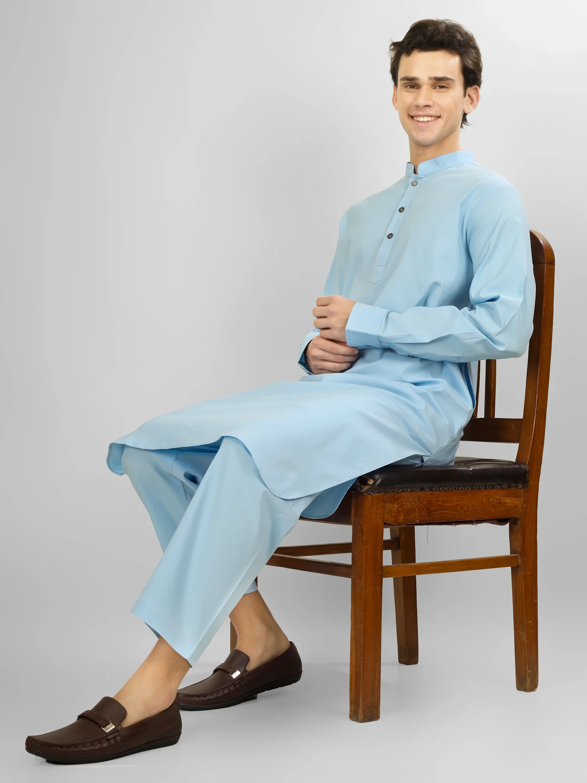 sky blue kameez shalwar