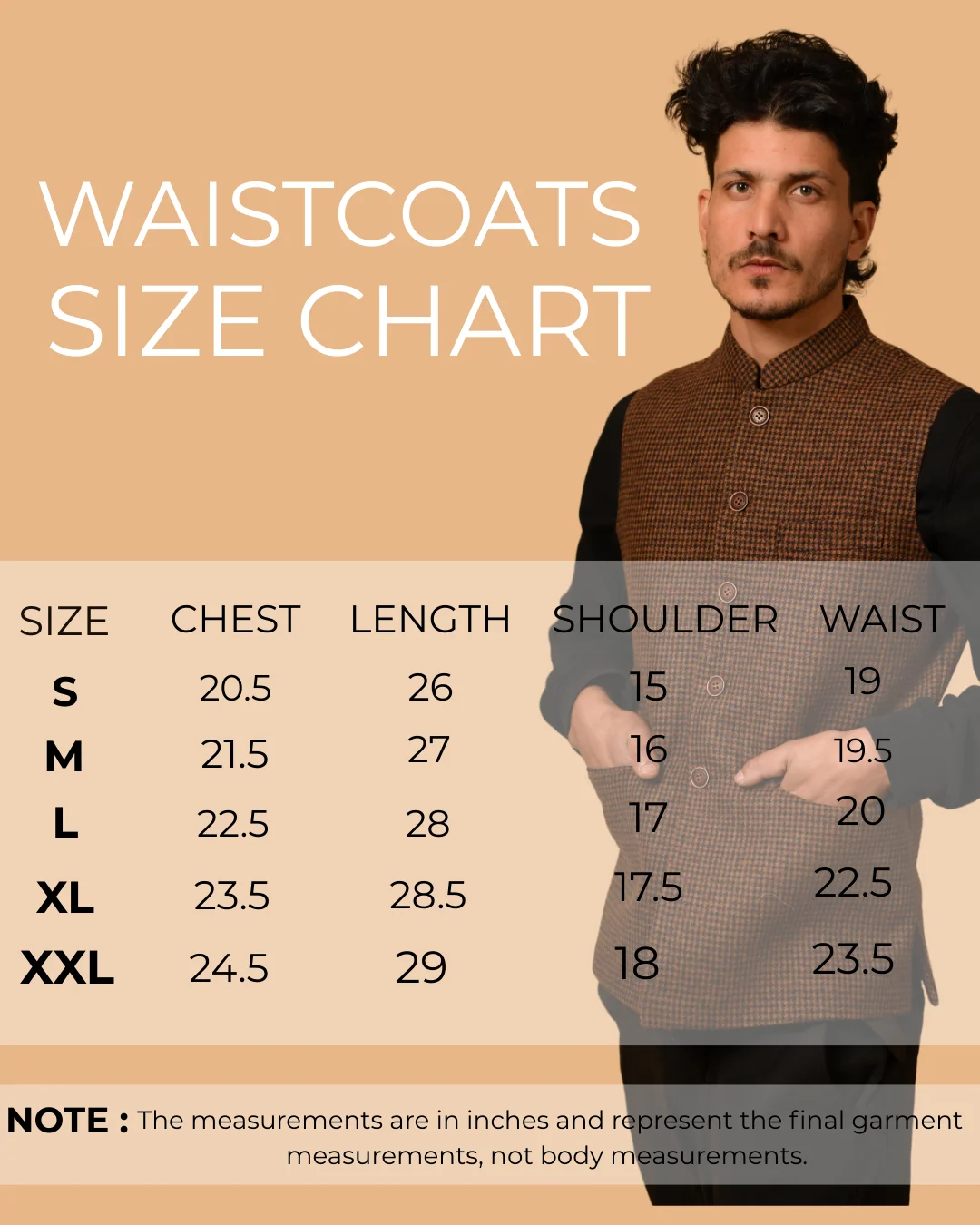 size chart waistcoatÂ