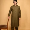 army green Pathan Kameez Shalwar