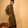 army green Pathan Kameez Shalwar