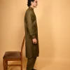 army green Pathan Kameez Shalwar