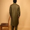 army green Pathan Kameez Shalwar