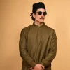 army green Pathan Kameez Shalwar