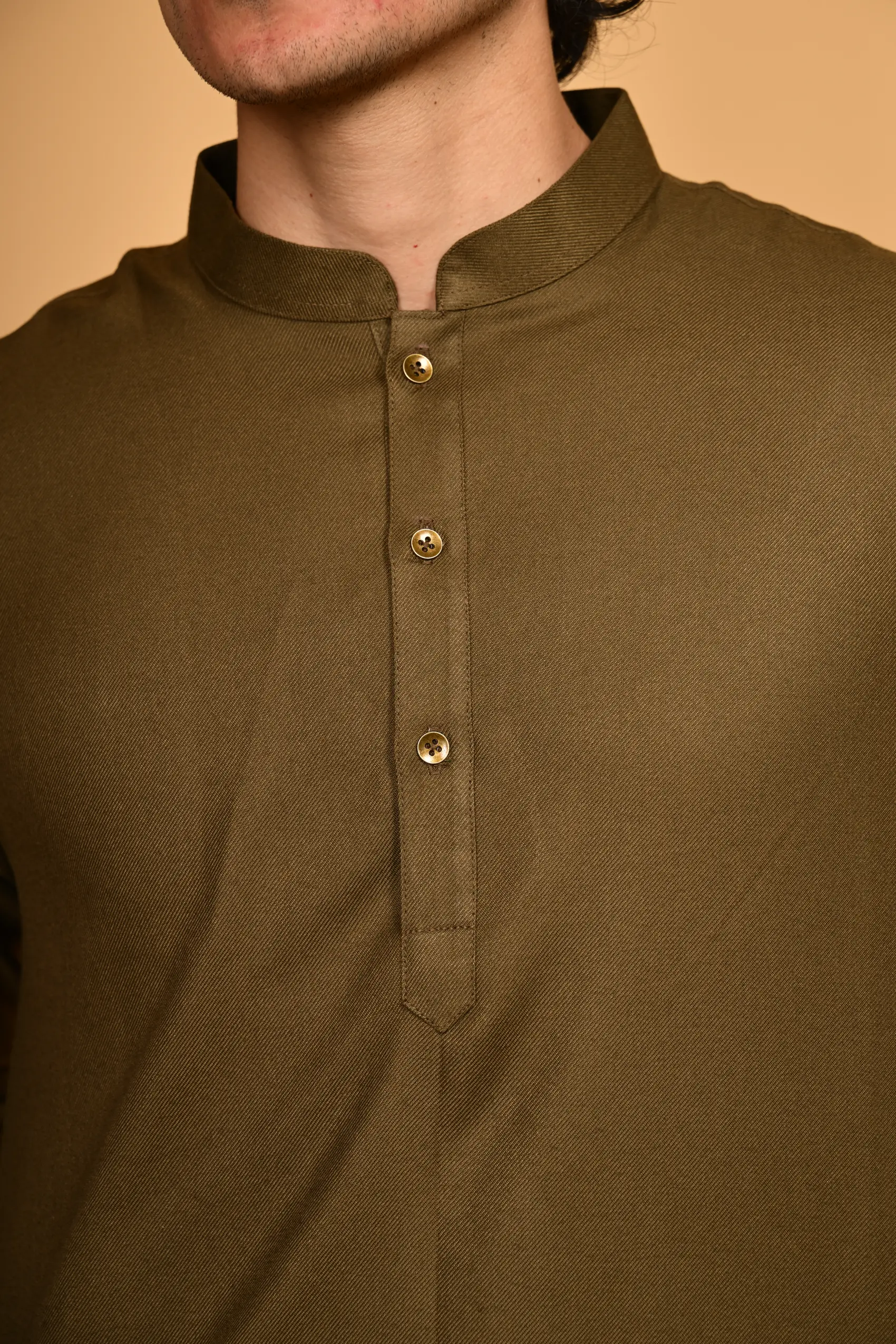 army green Pathan Kameez Shalwar